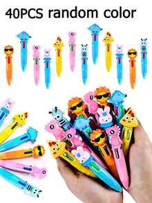 1 buah/10 buah/20 buah Pulpen Ballpoint 4 Warna dengan Kepala Karakter Kartun Lucu, Alat Tulis, Dekorasi Pesta, Hadiah Ulang Tahun Anak, Pulpen Mini Warna-warni 4-in-1, Pulpen Ballpoint 4 Warna, Hadiah Alat Tulis Siswa, Pulpen 4 Warna dengan Badan Transparan - MultiWarna - View 16