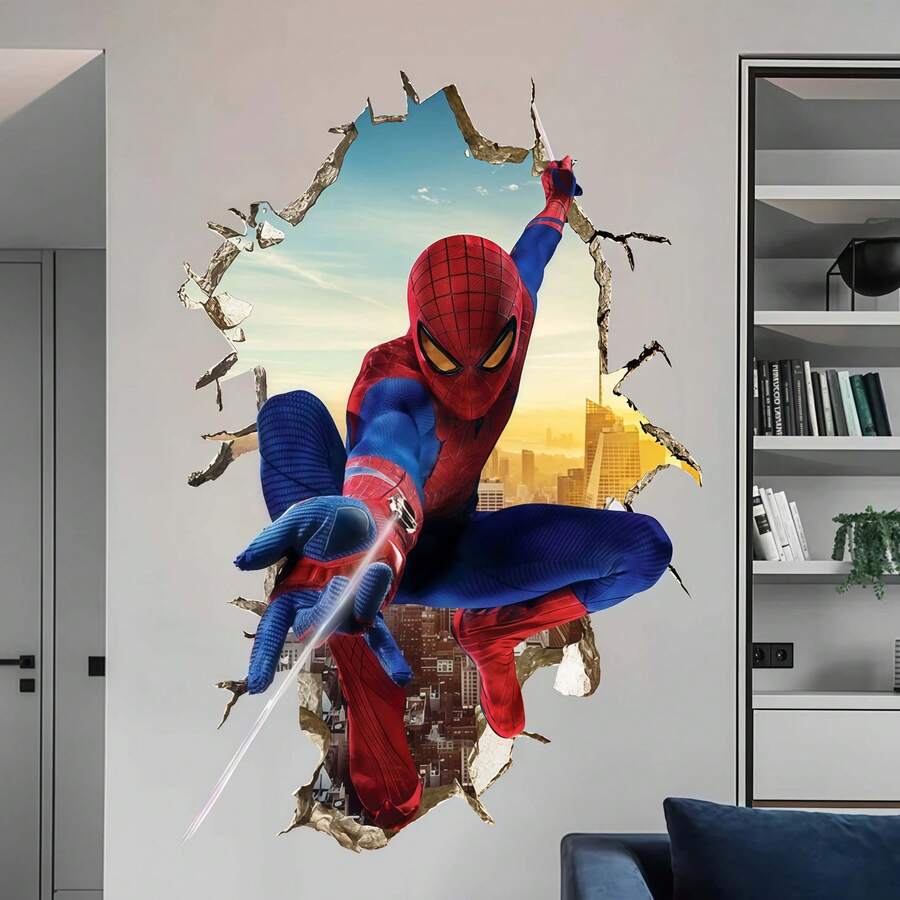 FIFA Spider-Man Wall Sticker Decal For Living Room Decor Background Wall, Removable, Suitable For Christmas Background Wall Decoration, Also Can Be Used As Birthday Gift - B - View 1