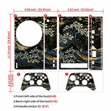 Vintage Art Wave Theme Stickers For Xbox Series S Console And Dual Controllers, Premium Vinyl Decals, Scratch-Resistant, Waterproof, Easy Removal Without Residue - View 6