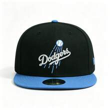 New Era 59FIFTY LA Dodgers Black Light Blue 27918 - Black - View 1
