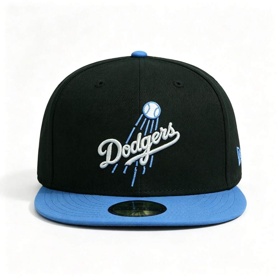 New Era 59FIFTY LA Dodgers Black Light Blue 27918 - Black - View 1