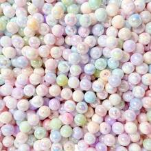 100/50pcs 6-8mm Random Mixed Color Mermaid Acrylic Dual-Tone Beads For DIY Jewelry Making, Bracelet Necklace Charming Bead Craft Accessories - Assorted/8mm - View 8