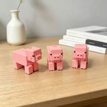 Minecraft 1 buah Miniatur Mainan Koleksi dengan Sendi yang Dapat Bergerak, Gaya Piksel, Bentuk Balok Bangunan Merah Muda, Dekorasi Meja yang Dapat Digerakkan, Pesta Ulang Tahun, Pesta Bertema Game, Pajangan Rumah, Hadiah Liburan - Berbagai gaya - View 11