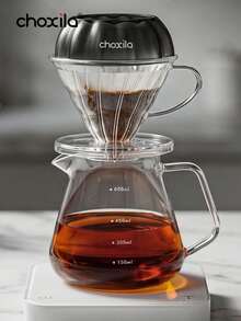 choxila 1pc Pour Over Coffee Dripper Set, Multi‑Hole Shower Head Coffee Diffuser With Transparent Filter Cup & 40Pcs Coffee Filter Papers, Home Office Coffee Brewing Accessory - 3-piece Coffee Dripper Set - View 4