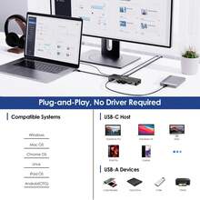 12-In-1 USB-C Hub,Triple Display Docking Station With Video Outputs, 85W PD Charging, Gigabit Ethernet, SD/TF Slots For Laptops/PCs - View 8