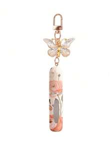 1/2/4pcs Crystal Butterfly Pendant Perfume Spray Bottle With Keychain, Floral Butterfly Print Pattern Makeup Bottle, Women's Bag Charm, Bottom Fillable Perfume Refill Tool, Birthday Gift, Holiday Gift, Suitable For Travel, 5ml - Multicolor - View 11