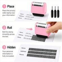 4pcs/10pcs Set Roller Stamp With Refillable Ink, Portable Anti-Loss Marker For Books And Bags, Anti-Theft Identification Marker, Home Office School Supplies, Back To School Gift - A - View 12