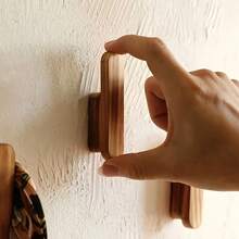 3/6pcs Solid Wood Wall Hooks, Heavy Duty Wooden Coat Hooks, Minimalist Wall-Mounted Hat And Towel Rack, Space-Saving Entryway Storage, Rustic Farmhouse Style Bathroom, Bedroom, Kitchen, Mudroom, Laundry Room, Hallway, Porch Home Decor Storage Rack - View 7