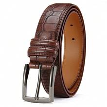 DOOPAI Men's Classic Belt Set - Single Prong Buckle Durable Fashionable Daily Wear Ideal Gift - Brown - View 12
