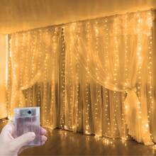 1pc LED Curtain Light, 1.5m/4.92ft, 2m/6.56ft Waterfall Light, Wreath Light, Fairy Tale Light For Room Decor, Display Window, Garden, Wedding, New Year, LED Fairy Tale Light, Gift - Battery-operated Curtain Lights - View 5