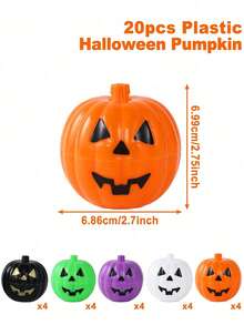 10/20pcs Colorful Openable Plastic Pumpkin Candy Boxes, Halloween Candy Storage Containers, Halloween Party Gifts, Desktop Decoration, Mini Plastic Pumpkin Gift Boxes, Halloween Party Supplies, Random Color Shipped (Boxes Only) - Multicolor - View 7