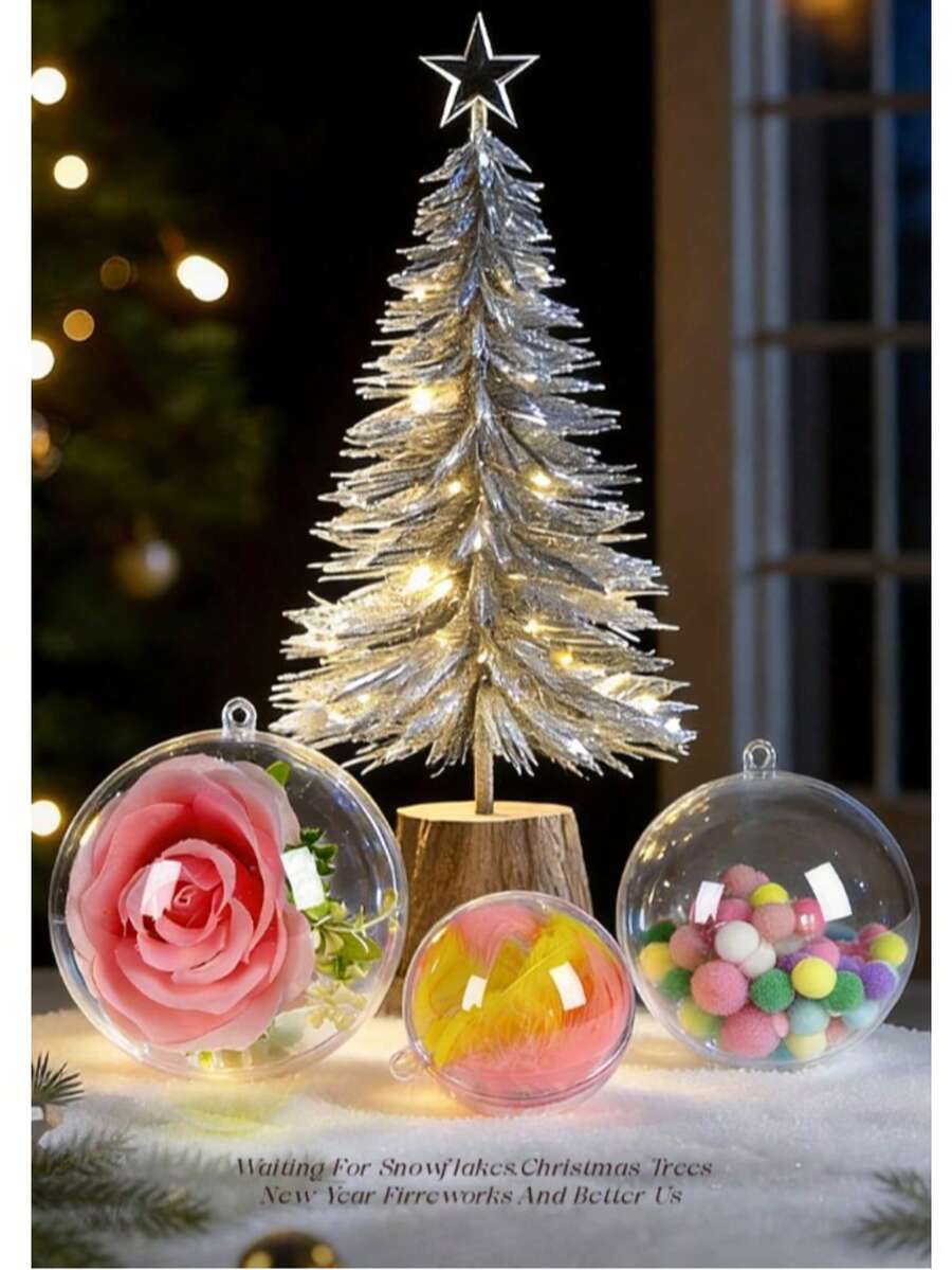 Christmas Transparent Hollow Ball DIY Plastic Fillable Decorative Ball Christmas Tree Hanging Decoration Home Party Gift Box Decoration - Multicolor - View 1