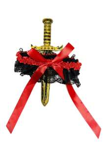 Lace Bow Decor Halloween Leg Strap Sword Leg Accessory Cosplay Jewelry - A - View 5