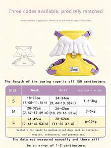 Pet Leash Angel Wings Chest Harness Dog Walking Accessory Suitable For Pomeranian, Bichon, Schnauzer And Other Small To Medium Dogs - Yellow - View 2