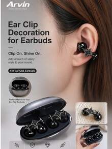 Arvin Klip Dekoratif Aksesori Earphone Bluetooth Kompatibel dengan FreeClip 2, Shokz OpenDots-ONE, TOZO Open-EarRing, Slim C-Bridge OWS (Earphone Tidak Termasuk, Hanya Klip Dekoratif) - View 4