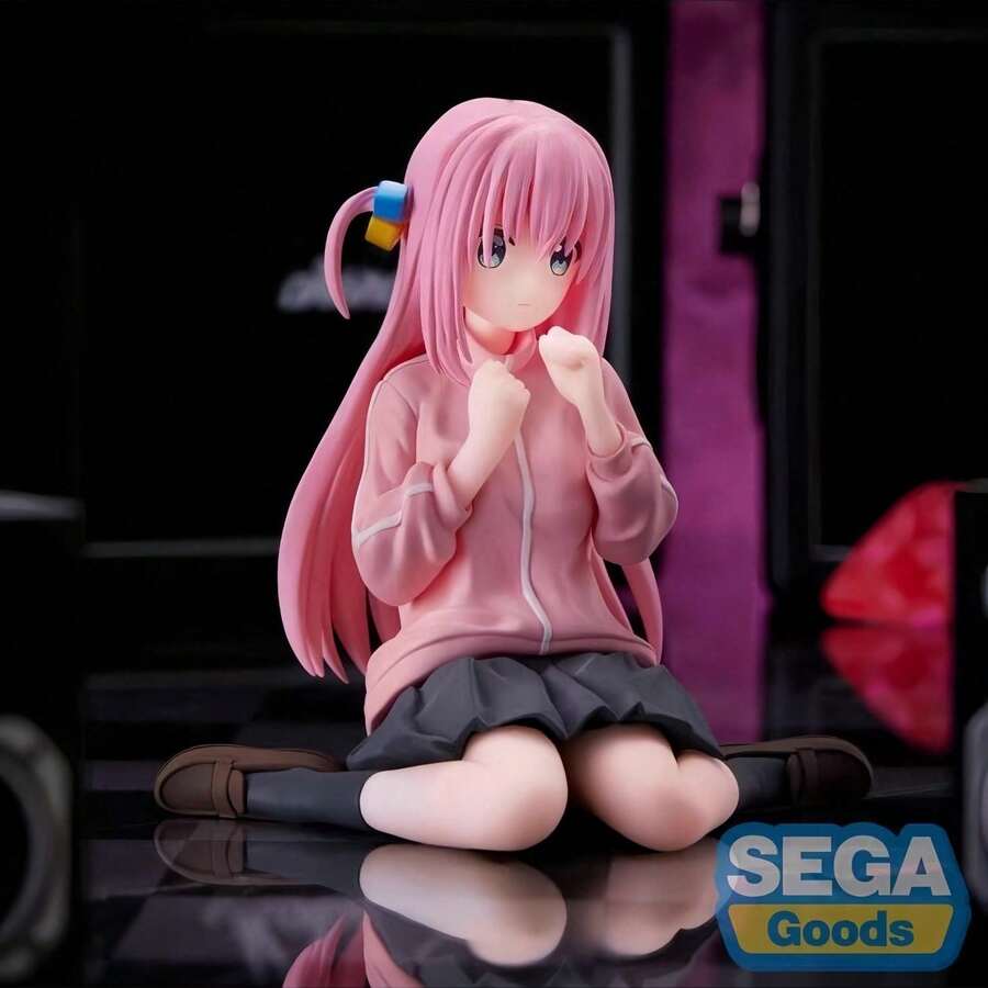 1pc Pink Sitting Anime Girl Figurine Collectible Model Doll, Natural Facial Expression - Cute Chibi Style, Suitable For Desktop Display, Desk Ornament, Multiple Colors Available, Ideal Gift For Anime Fans And Office - Multicolor - View 1