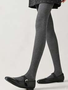 1pc Winter High Waist Wearable Tight Leggings - Dark Grey - View 1