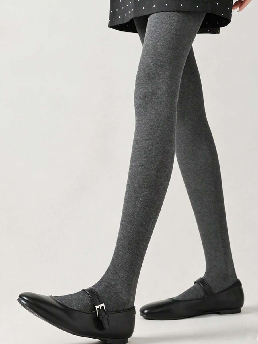 1pc Winter High Waist Wearable Tight Leggings - Dark Grey - View 1
