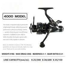 2026 New Okuma Fishing Reel Dual Drag Front And Rear Brake Spinning Reel 3000-6000 Series 10-16KG Braking Force Saltwater Freshwater Universal Metal Long Cast Fishing Reel - Black - View 13