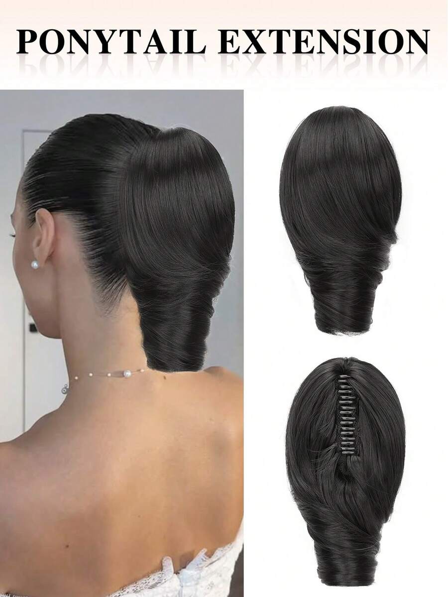 nimoki 10 Inch Claw Ponytail Wig, Heat-Resistant Synthetic Fiber Material, Elegant Hair Claw For Women, Suitable For Christmas, Halloween, Music Festivals And Daily Wear - Multicolor - View 1