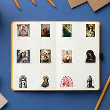 60PCS Virgin Mary Stickers Aesthetics Stickers For Scrapbooking, Diary, Laptop, Bumper, Skateboard, Water Bottle, Computer, Hard Hat, Car Stickers And Decals - Virgin Mary - View 7