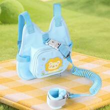 1pc Cartoon Baby Anti-Lost Backpack With 2m Leash, Breathable Adjustable Shoulder Straps, Polyester Material, Designed For Boys And Girls Children Anti-Lost Rope And Safety Wrist Strap Category: Safety Leash, Traction Strap - Multicolor - View 9