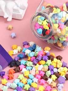 1pc Lucky Star Wish Bottle Cork Glass Drift Bottle Holiday Gift Origami Star Pentagram Storage Wish Jar - Star-shaped Jar - View 2