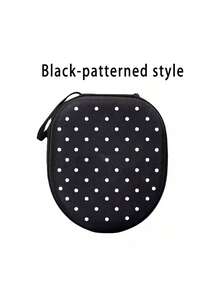 Polka Dot Pattern Hard Shell EVA Earphone Storage Bag - Portable Travel Case For Over-Ear Headphones And Gaming Headsets, With Mesh Pocket And Elastic Strap, Waterproof And Shockproof - Multicolor - View 11