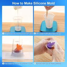 8.8oz Silicone Rubber Liquid For DIY Mold Making, 1:1 Ratio Fast Cure, Bubble-Free Heat Resistant Casting Material For Home Craft Projects - B - View 9