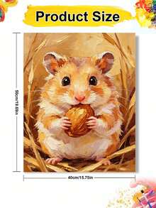 1pc Hamster DIY Oil Painting By Numbers, Canvas Painting DIY Crafts, Adult Home Decoration, Holiday Gift. - Sets - View 9