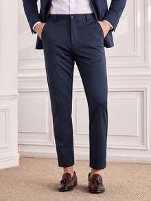 Officeau Men's Spring/Summer Casual Formal Dress Pants, Suitable For Banquets, Parties, Gatherings, Daily Wear, Home, Outings And Formal Occasions - Royal Blue - View 1