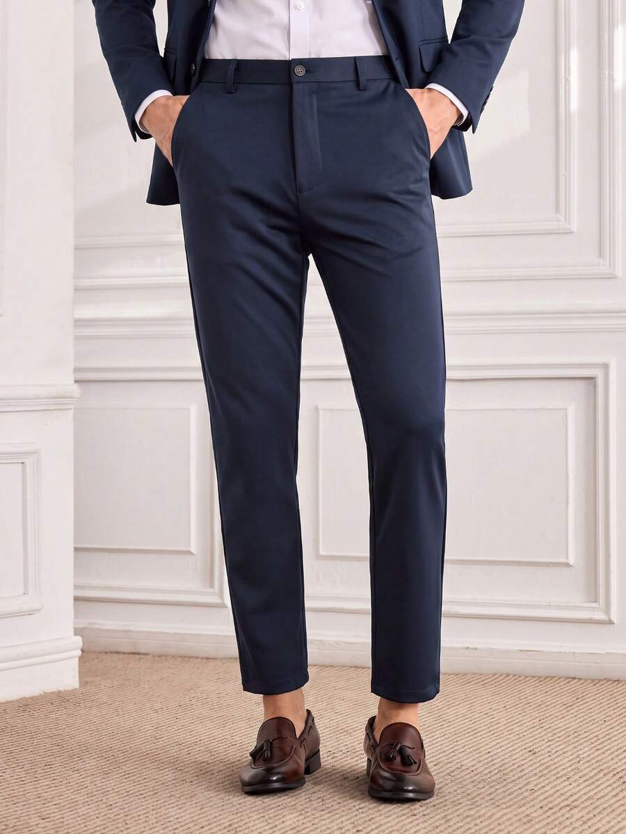 Officeau Men's Spring/Summer Casual Formal Dress Pants, Suitable For Banquets, Parties, Gatherings, Daily Wear, Home, Outings And Formal Occasions - Royal Blue - View 1