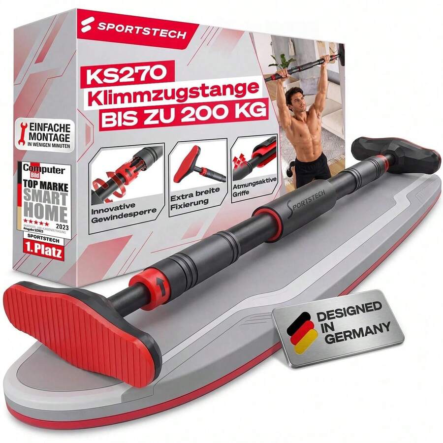 KS270 Anti-Slip Grips Sportstech Bar, Innovative Gear Lock Pull Up - Verschiedenfarbig - Übersicht 1