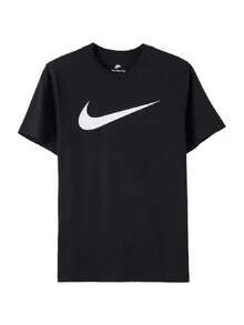 Nike Men's T-Shirt AS M NSW TEE ICON SWOOSH Soft Comfortable Sports Casual Short Sleeve Running Training Top DC5095-010 - Black - View 1