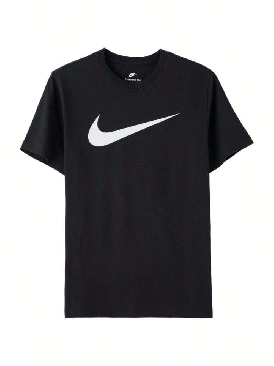 Nike Men's T-Shirt AS M NSW TEE ICON SWOOSH Soft Comfortable Sports Casual Short Sleeve Running Training Top DC5095-010 - Black - View 1