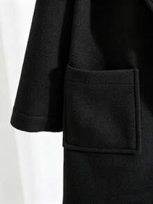 Autumn/Winter Boys' Overcoat, Casual Minimalist Comfortable Style, Suitable For Daily Wear, Outdoor Activities, School - Black - View 7