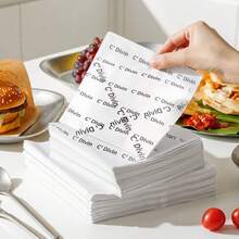 300pcs Greaseproof Paper, Oil-Absorbent Paper, Cake Packaging Tray Liners, Burger Bun Paper, 100/200pcs Food Baking Parchment Paper - View 4