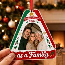Custom Christmas Photo Ornament, Personalized Tree Hanging Decor, Festive Holiday Party Wall Accent, Customized Picture Family Keepsake, Customizable 2026 Xmas Picture Ornament, Christmas Gift, Seasonal Home Decor, Gift For Grandma And Grandpa - Style a - View 7