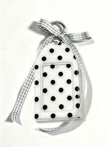 Wavy Dot ID Card Holder, Bowtie Card Bag; No RFID Function, With Detachable Pendant, ID Window And Card Slot. Suitable For Student ID, Bank Card And Access Card. Back To School Essential, Girls Accessory, Holiday Gift - Multicolor - View 16
