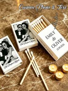 Customized Matchbox, Personalized Wedding Party Matchbox,(Matchbox Only, Matches Not Included). Personalized With Images, Logos And Text, Suitable For Weddings, Various Party, Birthday Celebrations, Anniversary Souvenir, Event Favor. - Multicolor - View 6