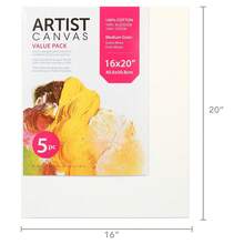 Studio Stretched Canvas, 100% Cotton Acid Free White Canvas, 16"X20", 5 Pieces, Academic Canvas, Great Chioce For Beginners And Hobbyists Of All Skill Levels. - 1 - View 6