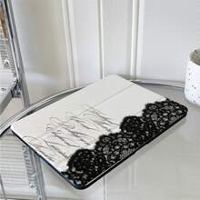 1pc Black Lace Vintage Cursive Script Black Polka Dot Tablet Case Foldable Stand With Multiple Viewing Angles For Work & Entertainment, Protective Tablet Case With Pen Slot Compatible With IPad Pro 2024/Air M3/A16 2025,Compatible With XIAOMI,Compatible With SAMSUNG,Compatible With Huawei Matepad - Multicolor - View 6