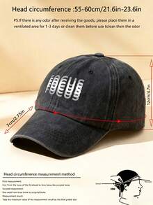 1pc Unisex Outdoor Casual Fashion Letter Print Personalized Vintage Baseball Cap Suitable For Daily Wear - Black - View 3