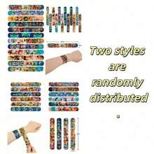 asmodee 12pcs Toy Story Buzz Lightyear Woody Slap Bracelets PVC Wristbands, Halloween Christmas Costume, Party Favors (2 Styles Randomly Sent) - A - View 2