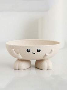1pc Cute Cartoon Soap Dish, Wheat Straw Non-Slip Soap Holder, Cute 3D Smiling Face Hand-Shaped Figurine Storage Tray, Suitable For Bathroom Sink Countertop Bathroom Decor - Multiple Styles - View 9