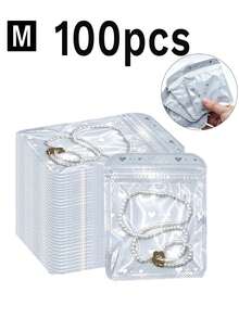 100/30/10 Clear Self-Sealing Jewelry Bags, Anti-Oxidation Jewelry Bags, Jewelry Zipper Bags, Dust-Proof Clear Jewelry Storage Bags, Clear Portable Jewelry Bags, For Convenient Jewelry Storage And Display. - Multicolor - View 10
