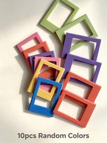 10pcs Colorful Magnetic Photo Frames - 3 Inch Mini Fridge Photo Magnets, Cute Christmas Decoration Photo Frame Set Suitable For Kitchen, Cabinet, Whiteboard, Home Decor, 3 Inch Magnetic Photo Frames DIY Multi-Functional Combination Desktop Creative Magnetic Photo Frames, Cute Pink Fridge Photo Magnets - Square - View 9