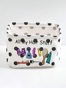 This Minimalist Fabric Desktop Storage Box Features Side Handles And Serves As An Organizer For Cosmetics And Hair Accessories, Or As A Container For Everyday Small Items; It Makes An Ideal Gift For Halloween Or Christmas. - Multicolor - View 14