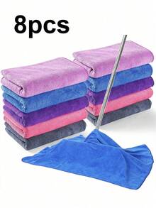 1/4/8pcs New Microfiber Cleaning Cloth, Barber Shop & Beauty Salon Towel, Absorbent Thickened Car Cleaning Cloth, Cleaning & Car Wash Towel, Lint-Free Absorbent Cleaning Rag, Suitable For Kitchen, Floor, Window, Mirror, Glass, Tableware, Screen And Car Window Cleaning, Durable Cleaning Essential, Random Color, Convenient And Practical (Note: Please Check Specifications Before Ordering) - Multicolor - View 14