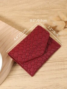 Fashionable Envelope Style Card Bag,Lightweight Portable Cash, Credit Card, Coin Card Bag, Suitable For Outdoor, Travel, And Back To School - Burgundy - View 7